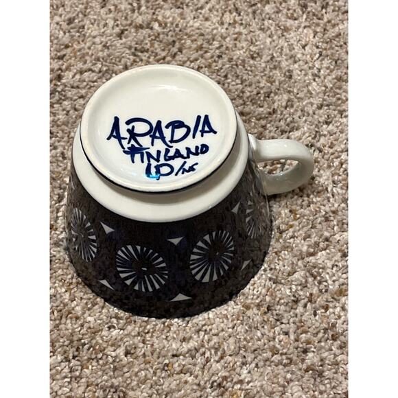 Anemone Blue Arabia of Finland Fiesta Morning Cup Saucer Ulla Procope RARE - Picture 5 of 10